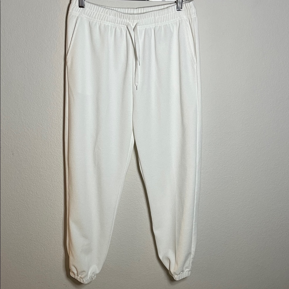 Men's White Jogger Pants Size Medium